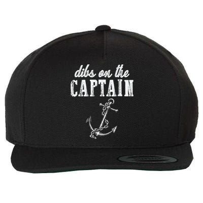 Dibs On The Captain Funny Captain Wife Retro Vintage Design Wool Snapback Cap