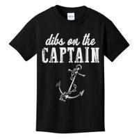 Dibs On The Captain Funny Captain Wife Retro Vintage Design Kids T-Shirt