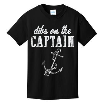 Dibs On The Captain Funny Captain Wife Retro Vintage Design Kids T-Shirt