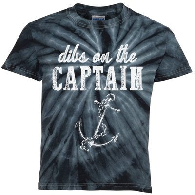 Dibs On The Captain Funny Captain Wife Retro Vintage Design Kids Tie-Dye T-Shirt