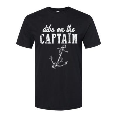 Dibs On The Captain Funny Captain Wife Retro Vintage Design Softstyle CVC T-Shirt