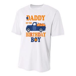 Daddy of The Pumpkin Truck 1st Birthday Family Youth Performance Sprint T-Shirt