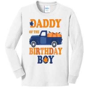 Daddy of The Pumpkin Truck 1st Birthday Family Kids Long Sleeve Shirt