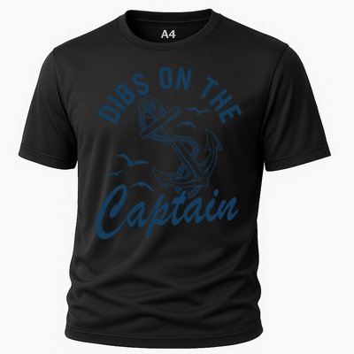 Dibs On The Captain Funny Boating Captain Gift Cooling Performance Crew T-Shirt