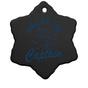 Dibs On The Captain Funny Boating Captain Gift Ceramic Star Ornament