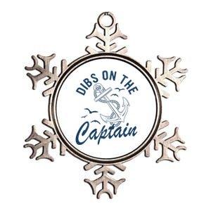 Dibs On The Captain Funny Boating Captain Gift Metallic Star Ornament