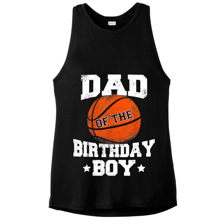 Dad Of The Birthday Boy Basketball Father Daddy Funny Ladies PosiCharge Tri-Blend Wicking Tank