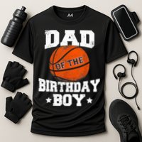 Dad Of The Birthday Boy Basketball Father Daddy Funny Cooling Performance Crew T-Shirt