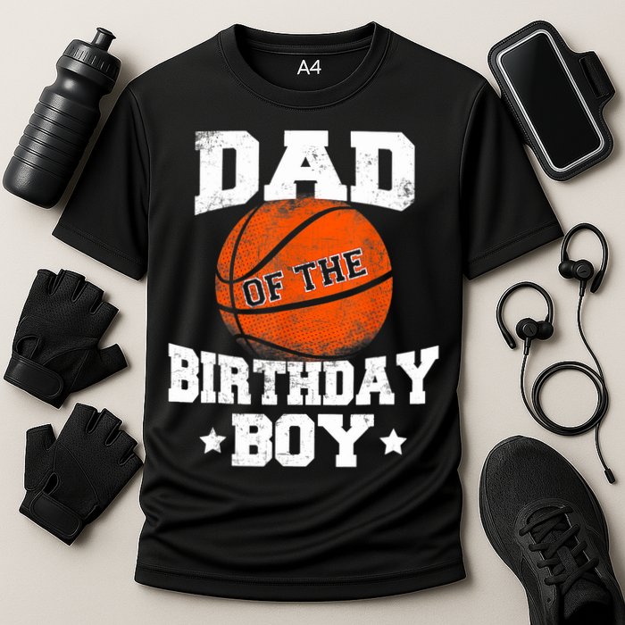 Dad Of The Birthday Boy Basketball Father Daddy Funny Cooling Performance Crew T-Shirt