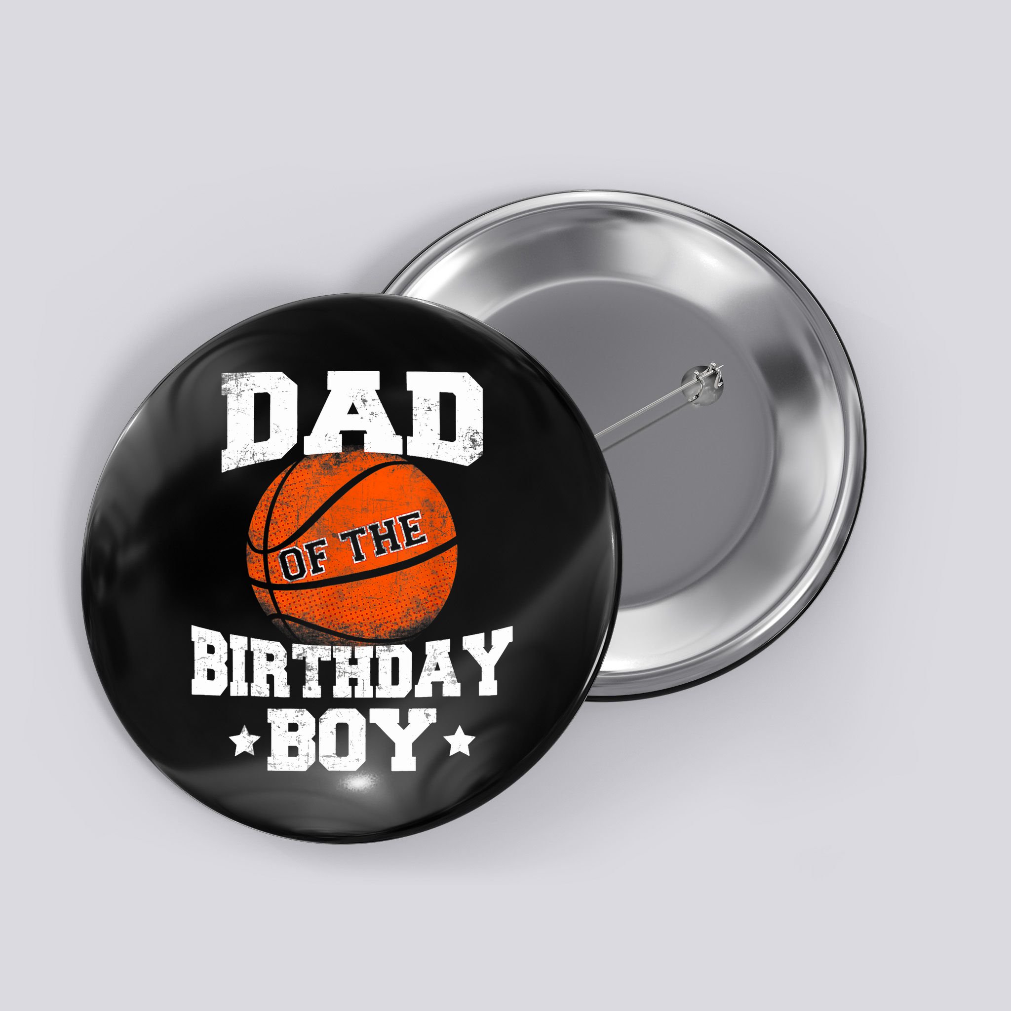 Dad Of The Birthday Boy Basketball Father Daddy Funny Button
