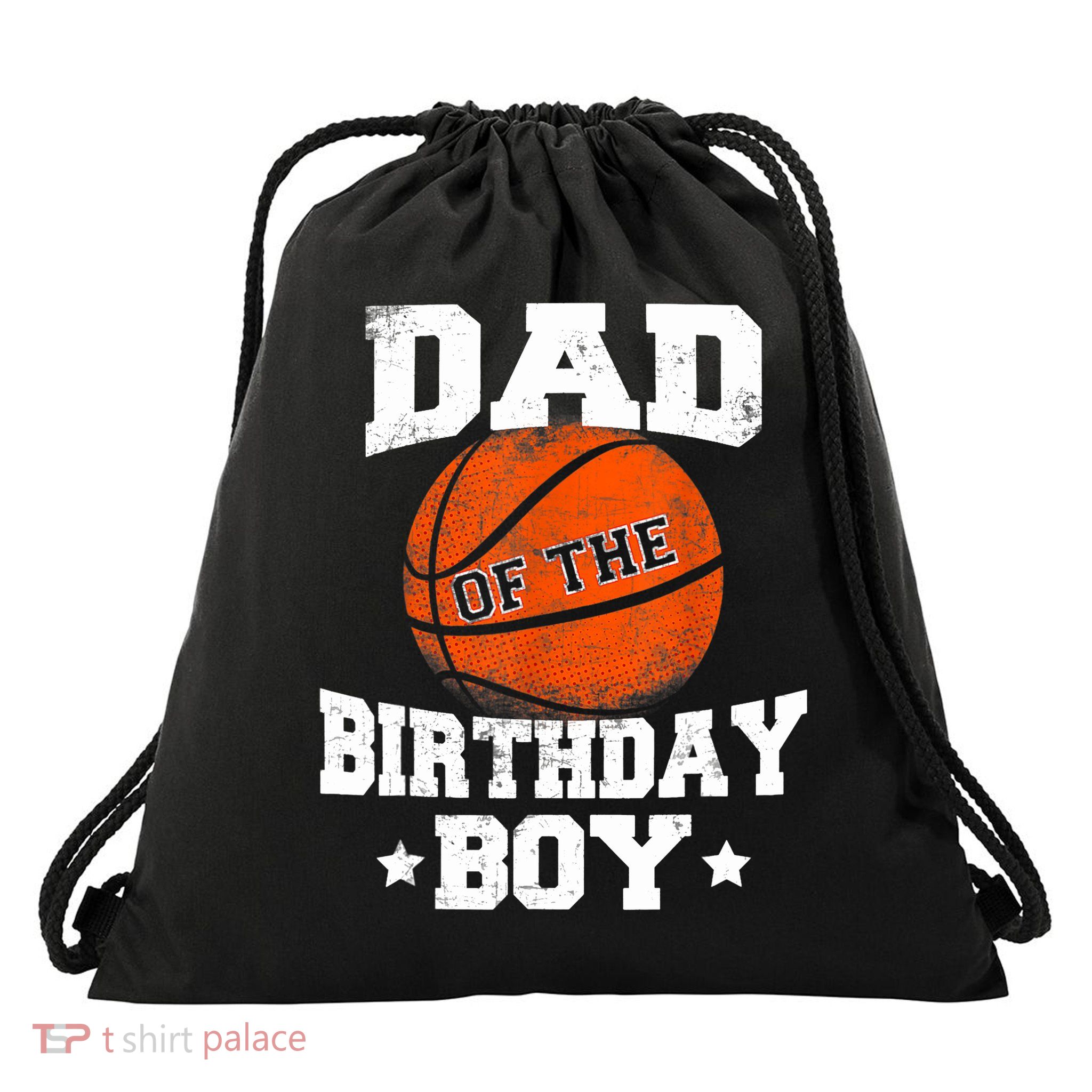 Dad Of The Birthday Boy Basketball Father Daddy Funny Drawstring Bag