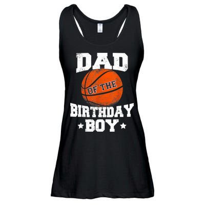 Dad Of The Birthday Boy Basketball Father Daddy Funny Ladies Essential Flowy Tank