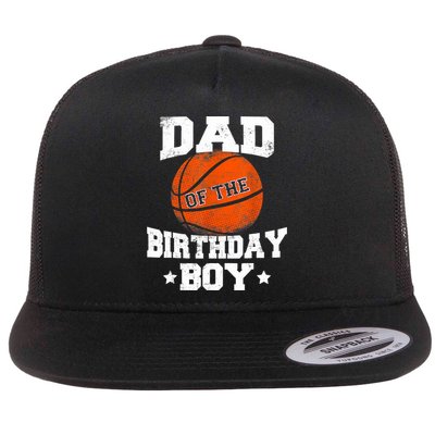 Dad Of The Birthday Boy Basketball Father Daddy Funny Flatbill Hat