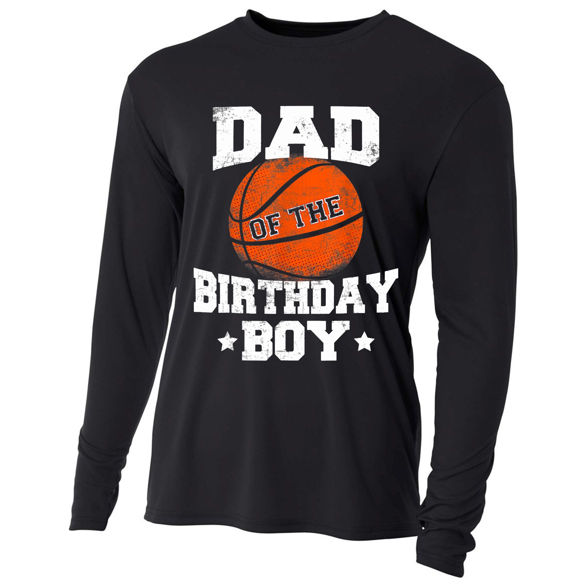 Dad Of The Birthday Boy Basketball Father Daddy Funny Cooling Performance Long Sleeve Crew