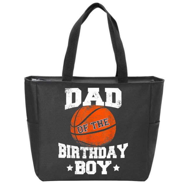Dad Of The Birthday Boy Basketball Father Daddy Funny Zip Tote Bag