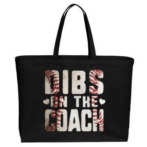 Dibs on the Coach Funny Baseball Coach's Wife Cotton Canvas Jumbo Tote