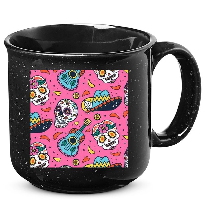 Day Of The Dead Guitar 15oz Campfire Ceramic Mug