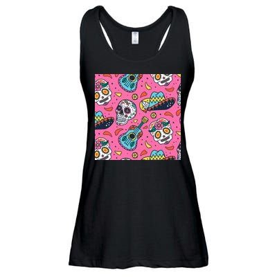 Day Of The Dead Guitar Ladies Essential Flowy Tank