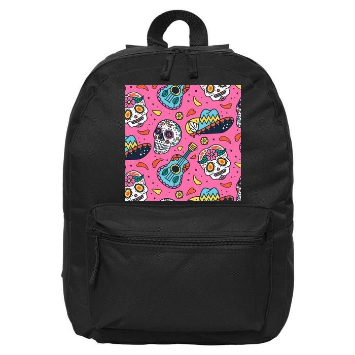 Day Of The Dead Guitar 16 in Basic Backpack