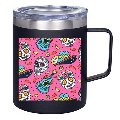 Day Of The Dead Guitar 12oz Stainless Steel Coffee Mug