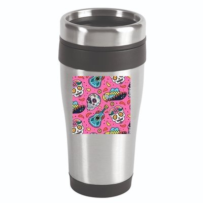 Day Of The Dead Guitar 16oz Travel Tumbler