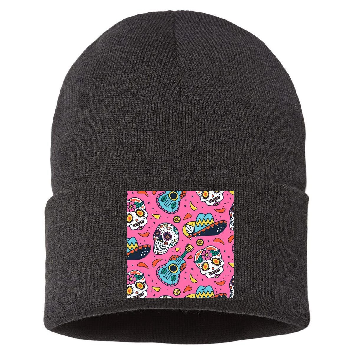 Day Of The Dead Guitar Sustainable Knit Beanie