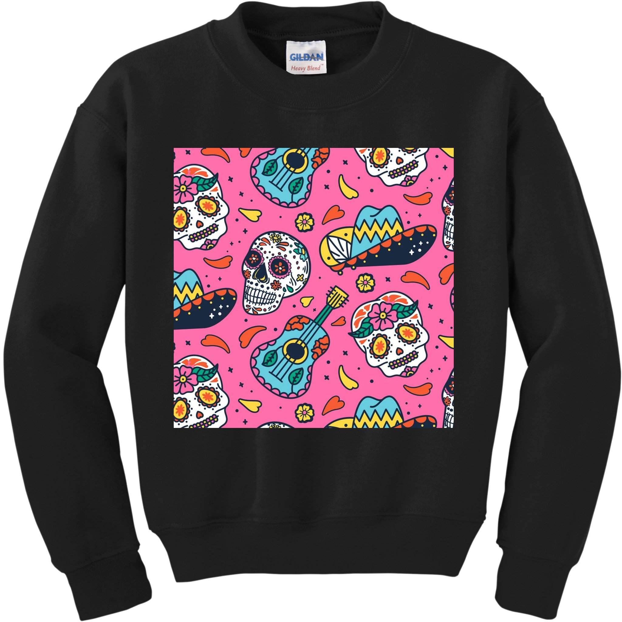 Day Of The Dead Guitar Kids Sweatshirt