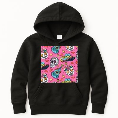 Day Of The Dead Guitar Kids Hoodie