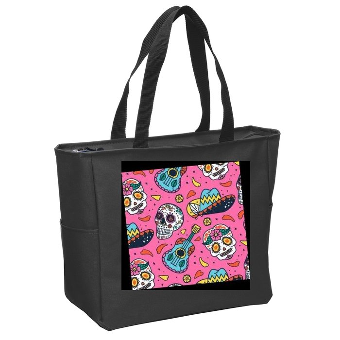 Day Of The Dead Guitar Zip Tote Bag