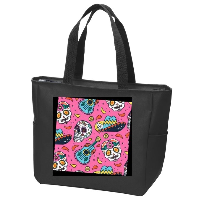Day Of The Dead Guitar Zip Tote Bag