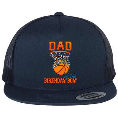 Dad Of The Birthday Boy Basketball Birthday Family Matching Flat Bill Trucker Hat