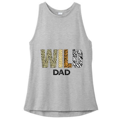Dad Of The Wild One Zoo Birthday Safari Jungle Animal Ladies PosiCharge Tri-Blend Wicking Tank