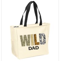 Dad Of The Wild One Zoo Birthday Safari Jungle Animal Zip Tote Bag