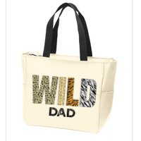 Dad Of The Wild One Zoo Birthday Safari Jungle Animal Zip Tote Bag