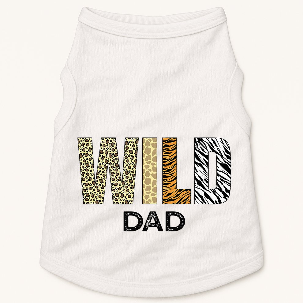 Dad Of The Wild One Zoo Birthday Safari Jungle Animal Doggie Tank