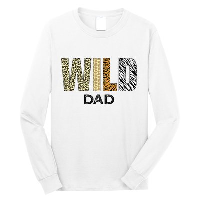 Dad Of The Wild One Zoo Birthday Safari Jungle Animal Long Sleeve Shirt