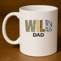 Dad Of The Wild One Zoo Birthday Safari Jungle Animal 11oz C Handle Ceramic Mug