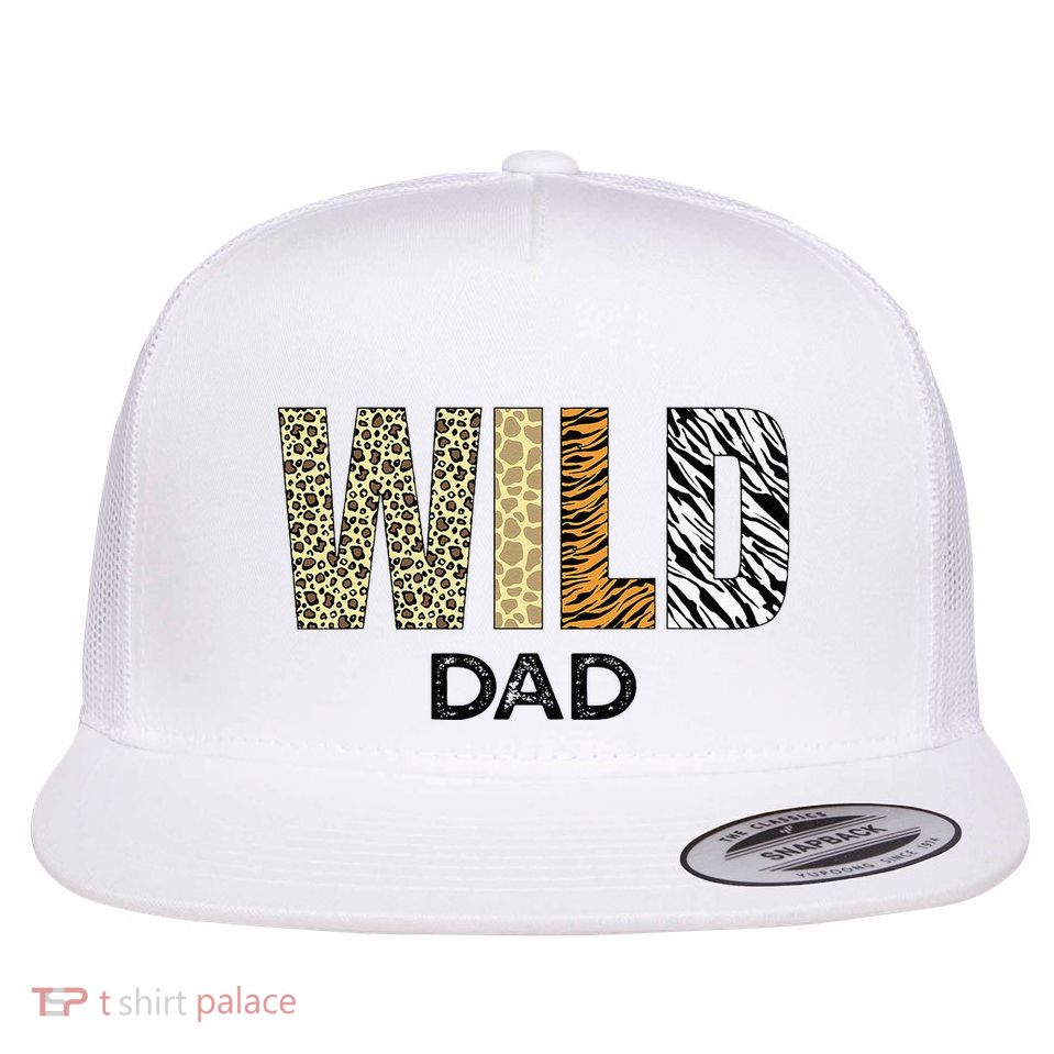 Dad Of The Wild One Zoo Birthday Safari Jungle Animal Flatbill Hat