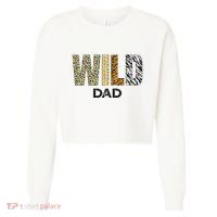 Dad Of The Wild One Zoo Birthday Safari Jungle Animal Cropped Pullover Crew