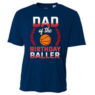 Dad Of The Birthday Boy Basketball Bday Celebration Cooling Performance Crew T-Shirt