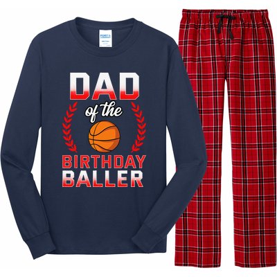 Dad Of The Birthday Boy Basketball Bday Celebration Long Sleeve Pajama Set