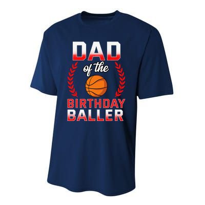 Dad Of The Birthday Boy Basketball Bday Celebration Performance Sprint T-Shirt