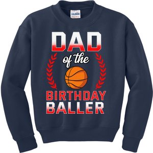 Dad Of The Birthday Boy Basketball Bday Celebration Kids Sweatshirt