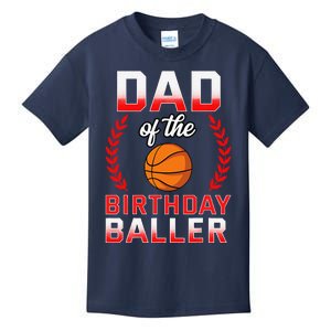 Dad Of The Birthday Boy Basketball Bday Celebration Kids T-Shirt