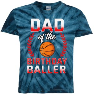 Dad Of The Birthday Boy Basketball Bday Celebration Kids Tie-Dye T-Shirt