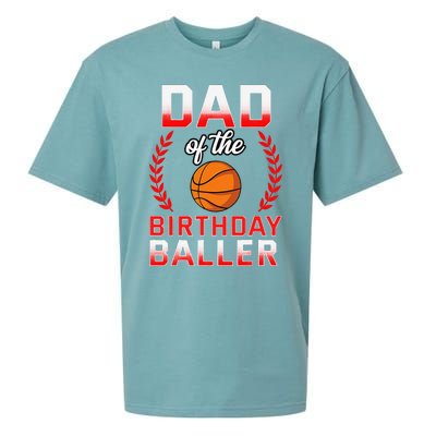 Dad Of The Birthday Boy Basketball Bday Celebration Sueded Cloud Jersey T-Shirt