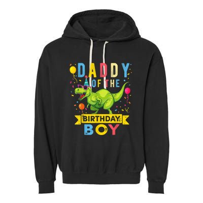  Daddy of the Birthday Boy T-Rex Dinosaur Birthday Party Garment-Dyed Fleece Hoodie