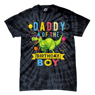  Daddy of the Birthday Boy T-Rex Dinosaur Birthday Party Tie-Dye T-Shirt