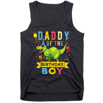  Daddy of the Birthday Boy T-Rex Dinosaur Birthday Party Tank Top