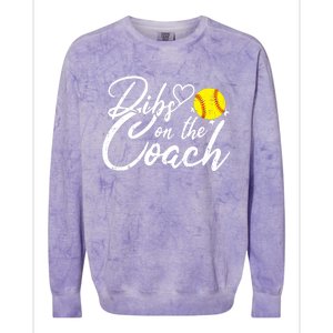 Dibs On The Coach Funny Coach's Wife Softball Gift Colorblast Crewneck Sweatshirt